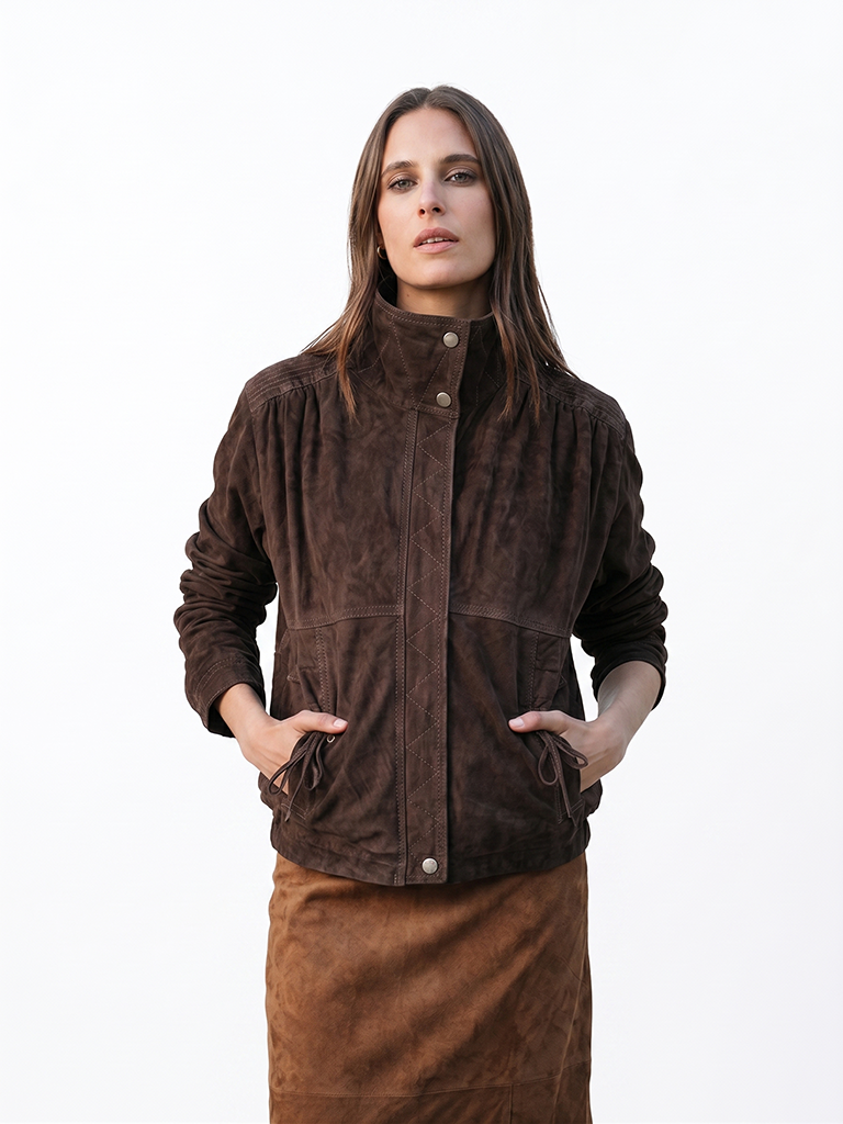 Chaqueta Gamuza Stone Chocolate