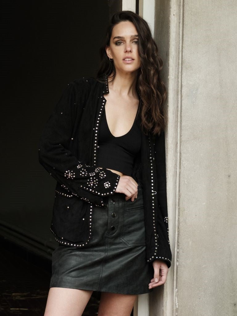 Blazer Gamuza Lotus Negro - Bor spa