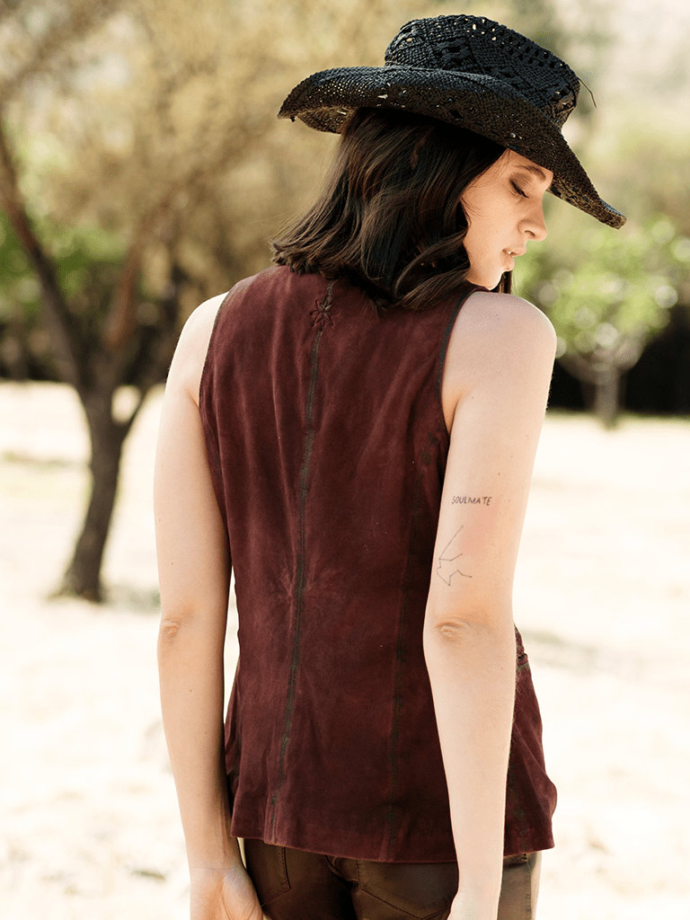 Bolero De Cuero Jasper Burdeo - Bor spa