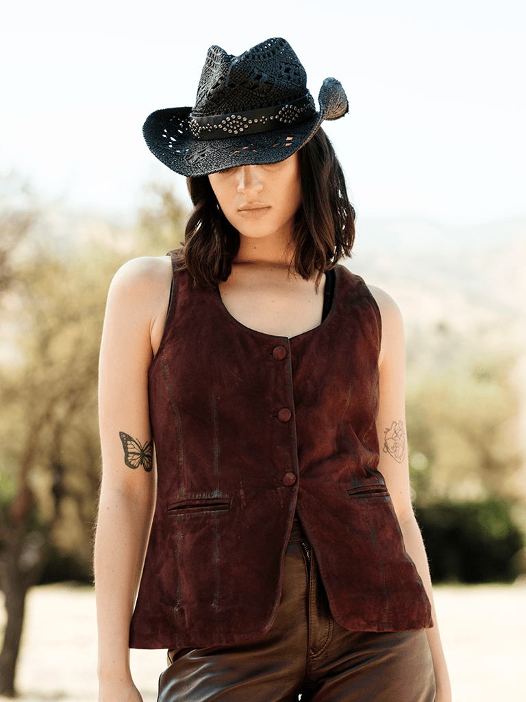 Bolero De Cuero Jasper Burdeo - Bor spa