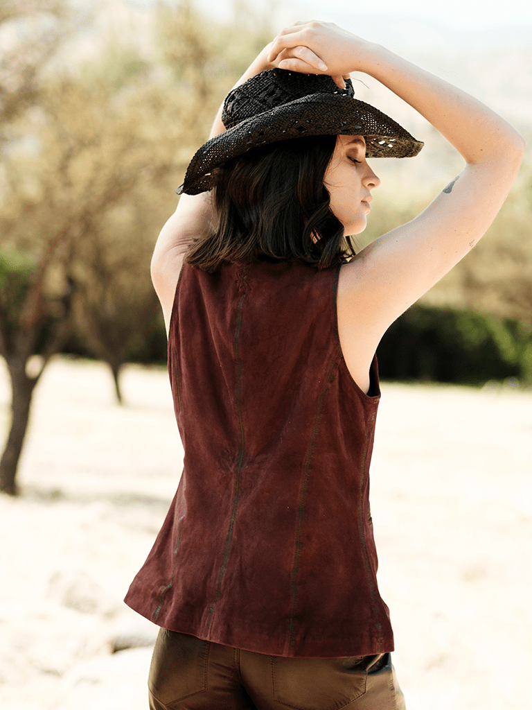 Bolero De Cuero Jasper Burdeo - Bor spa