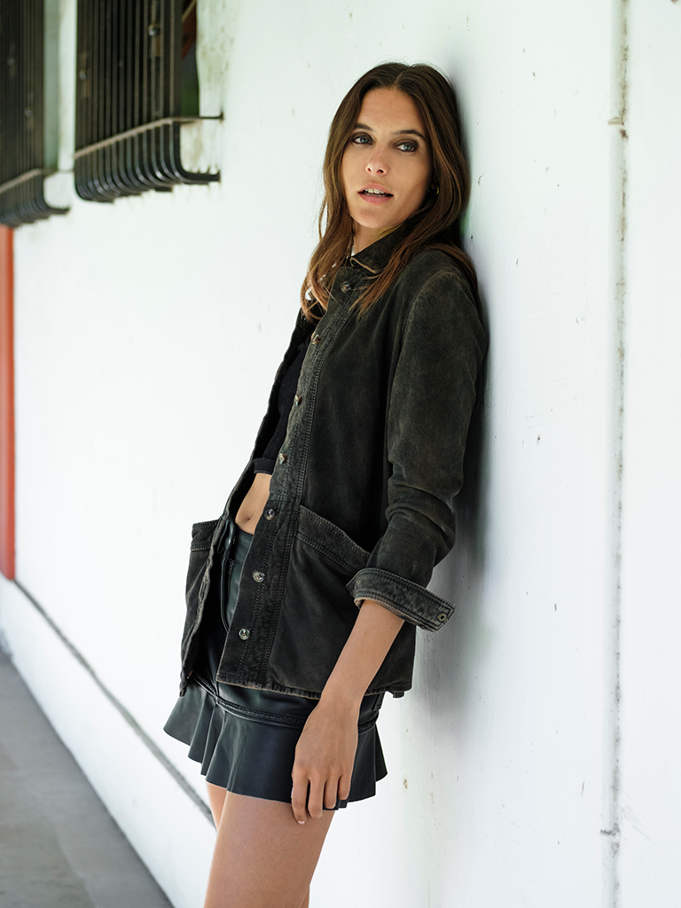 Mañio Nubuck Jacket Chocolate Color