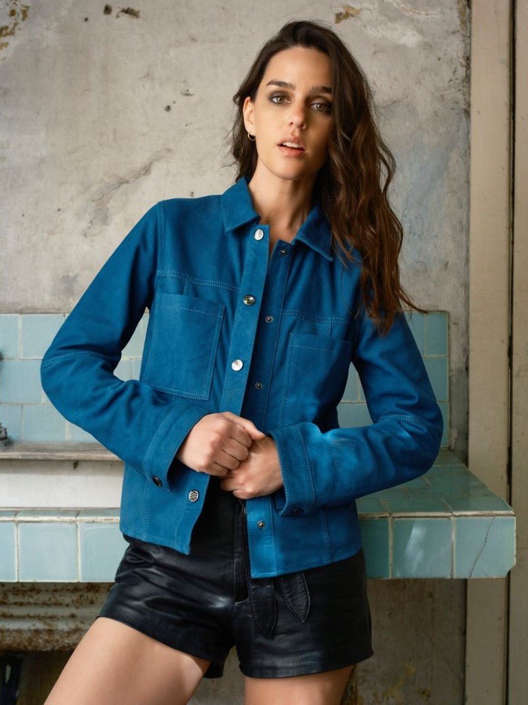 Camisa Gamuza Moss Azul - Bor spa