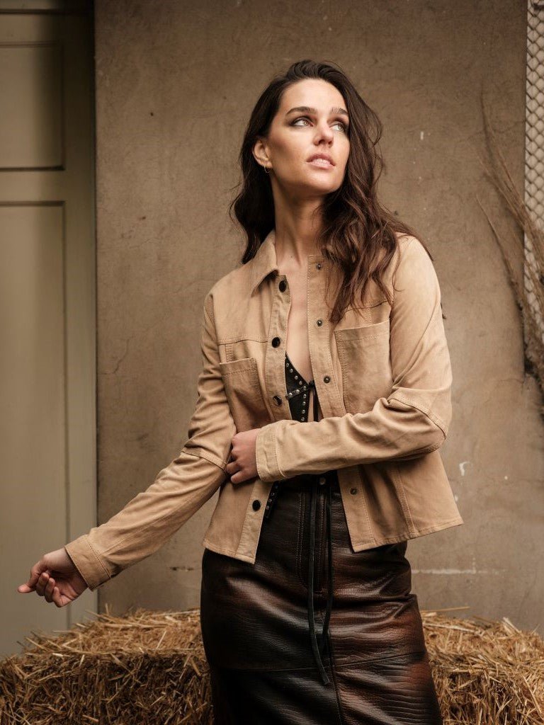 Camisa Gamuza Moss Beige - Bor spa