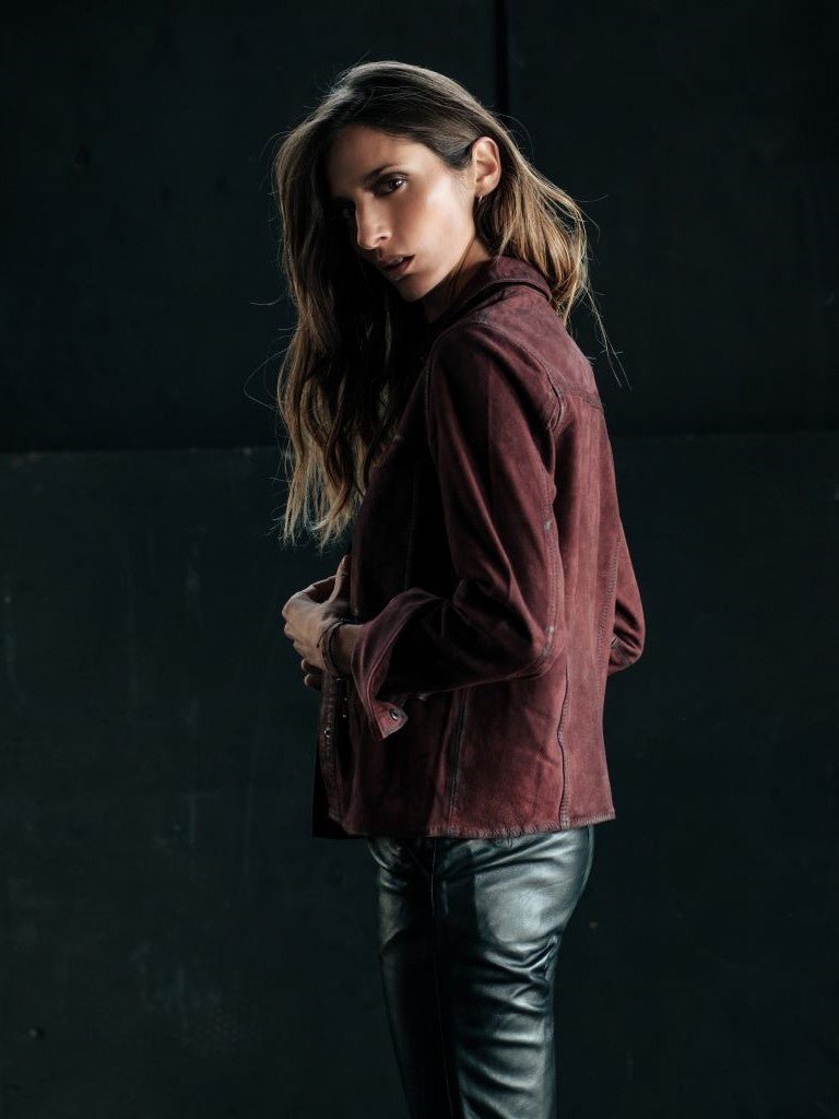 Camisa Gamuza Moss Burdeo - Bor spa