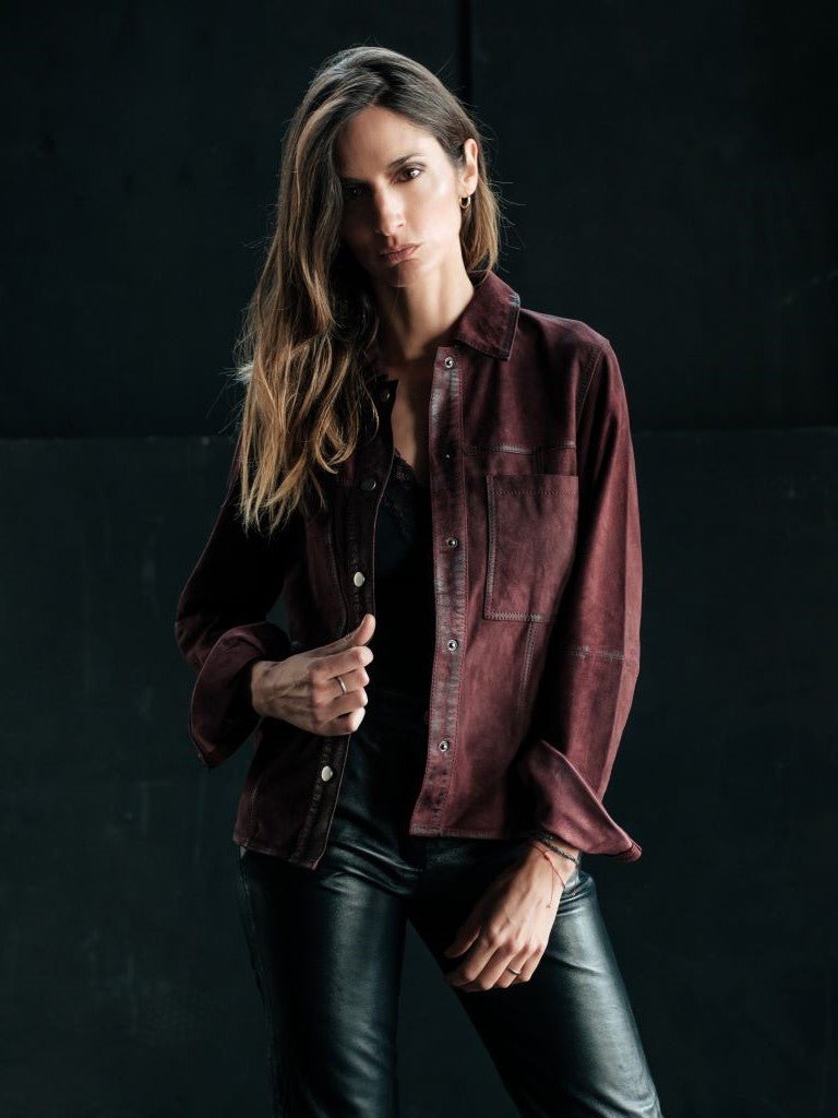 Camisa Gamuza Moss Burdeo - Bor spa