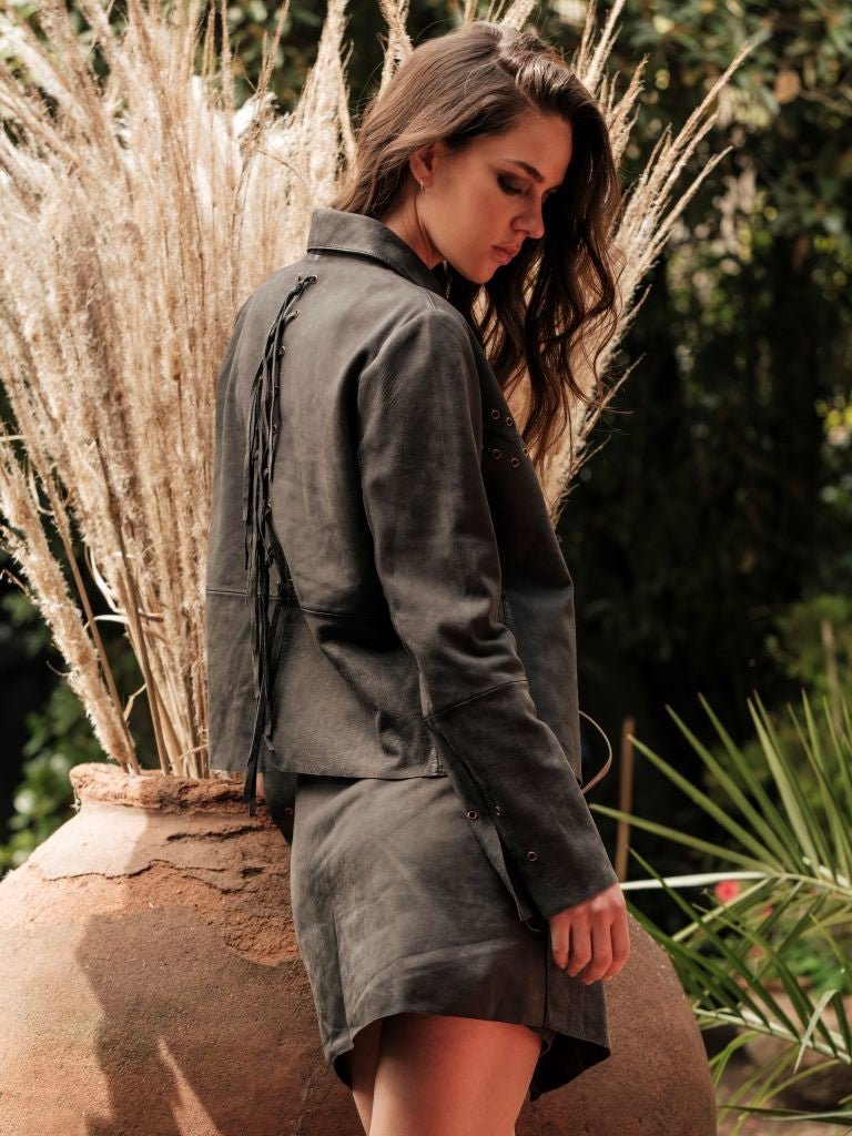 Camisa Gamuza Western Azul - Bor spa