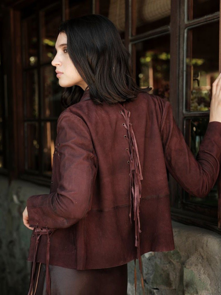 Camisa Gamuza Western Burdeo - Bor spa