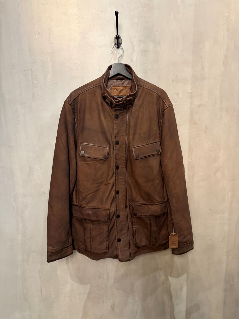 Chaqueta Barbu Cafe en cuero premium — BOR Boutique