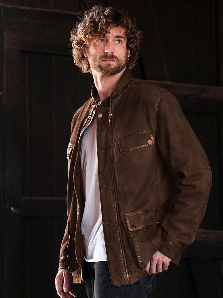 Chaqueta Barbu Cafe en cuero premium — BOR Boutique