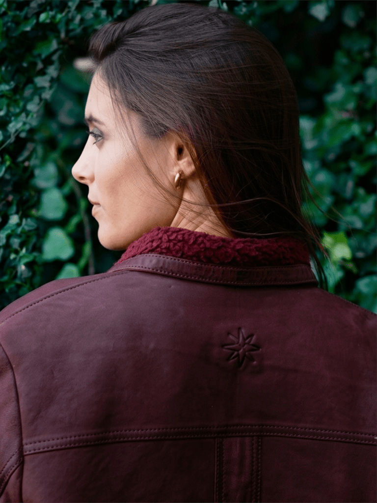 Chaqueta de cuero Mañio Chiporro Color Burdeo - Bor spa