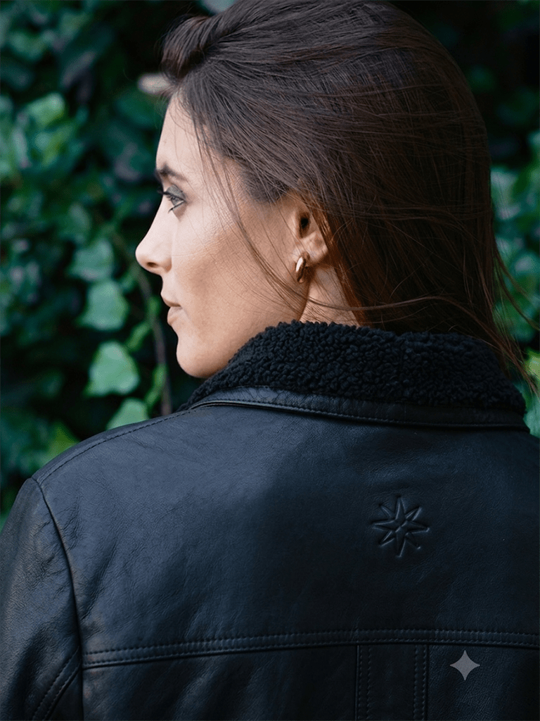Chaqueta de cuero Mañio Chiporro Color Negro - Bor spa
