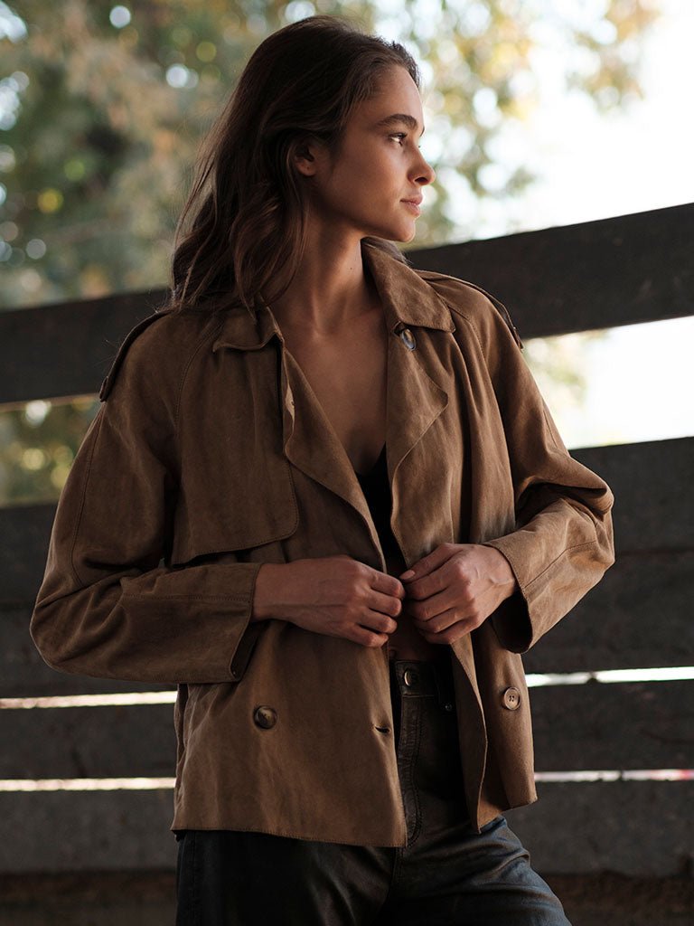 Chaqueta Gamuza Baya en cuero premium — BOR Boutique