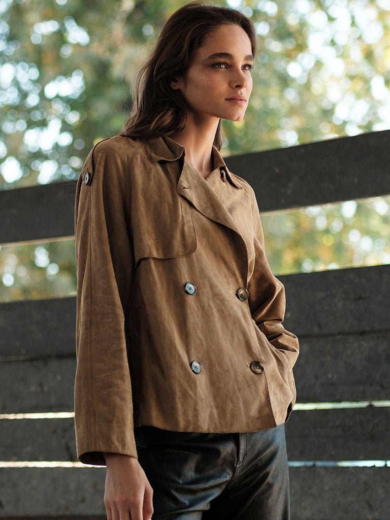 Chaqueta Gamuza Baya en cuero premium — BOR Boutique