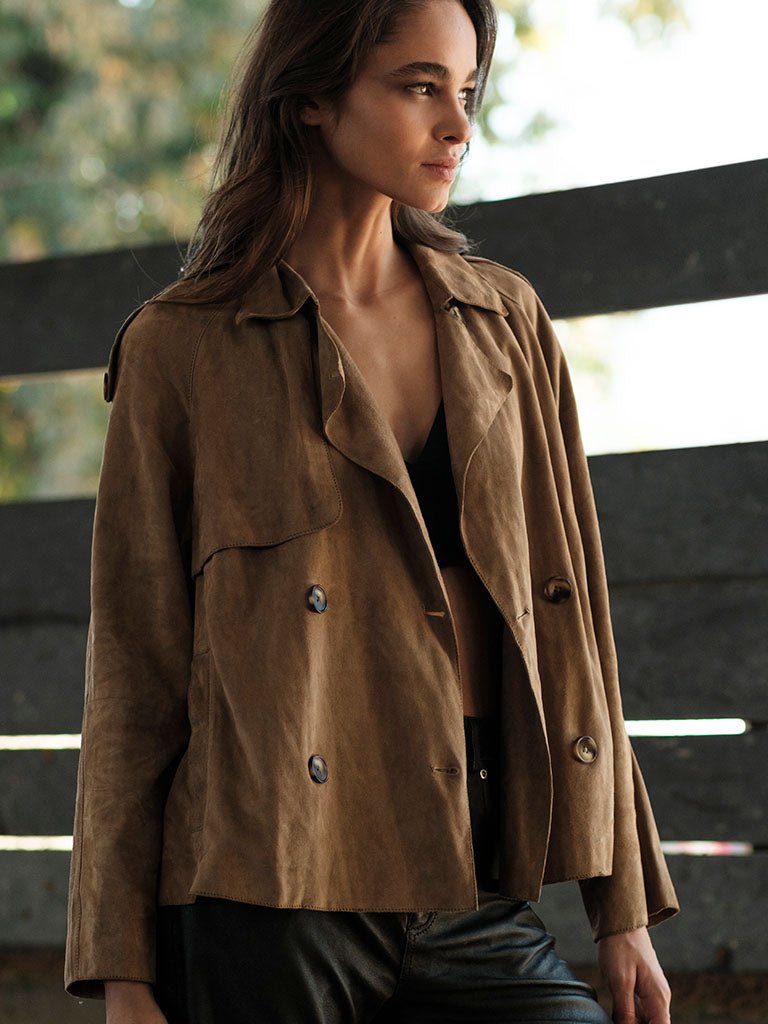 Chaqueta Gamuza Baya en cuero premium — BOR Boutique