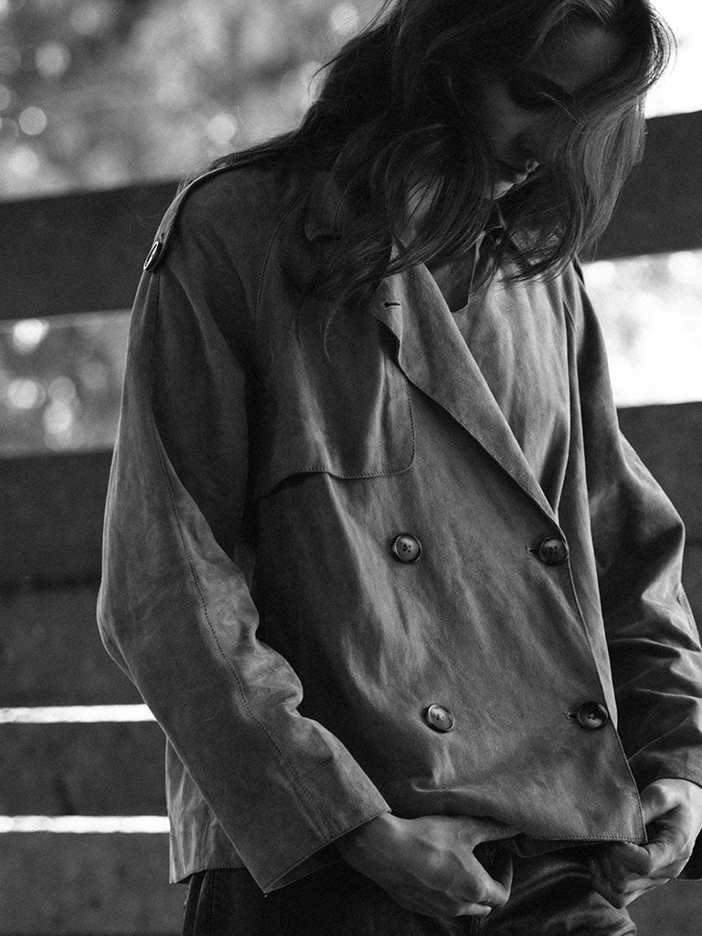 Chaqueta Gamuza Baya en cuero premium — BOR Boutique