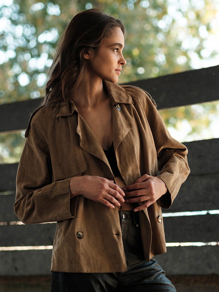 Chaqueta Gamuza Baya en cuero premium — BOR Boutique