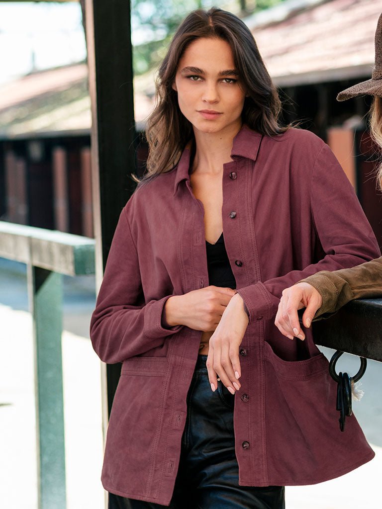 Chaqueta Manio Burdeo en cuero premium — BOR Boutique