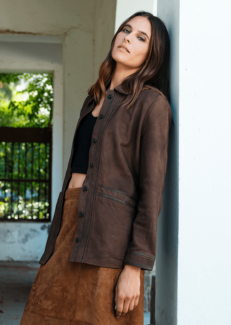 Chaqueta Mañio Nobuck Color Chocolate - Bor spa