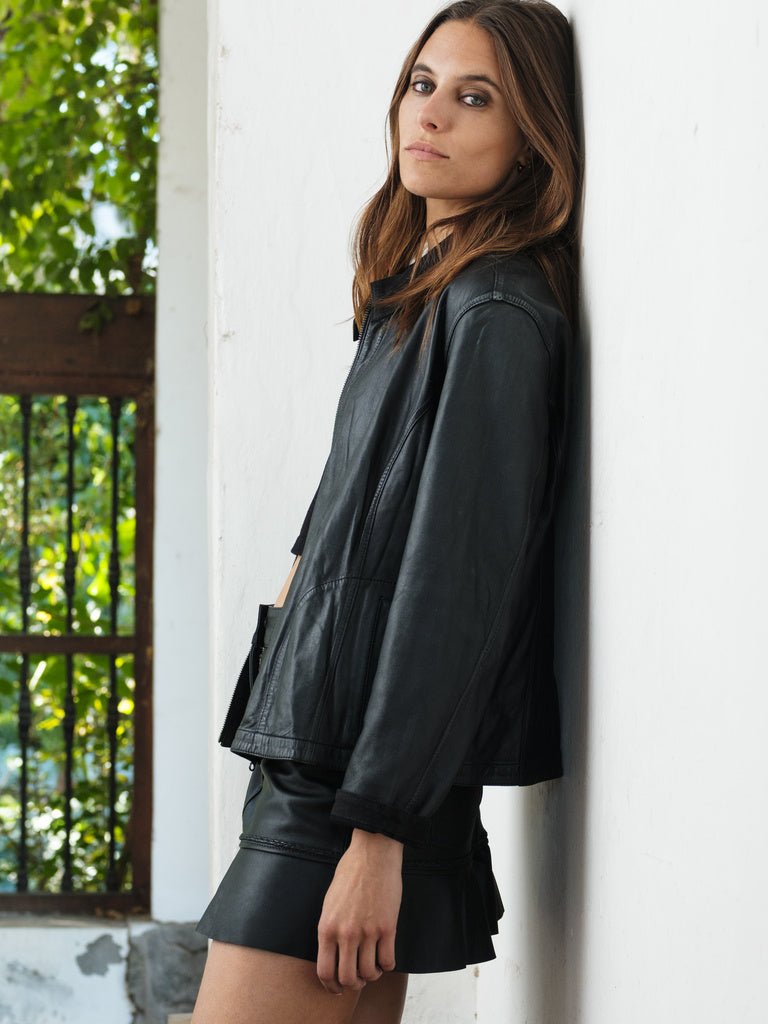 Chaqueta Reversible de Cuero y Gamuza Terra Negra - Bor spa