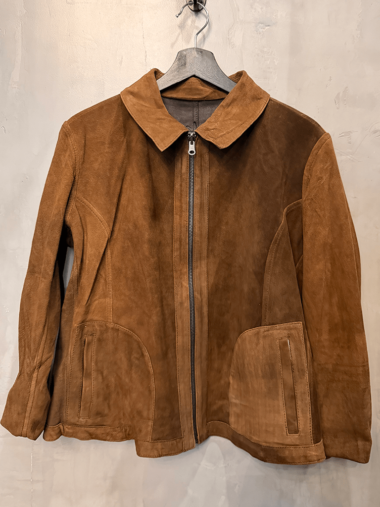 Chaqueta Reversible Terra Cafe - gamuza y cuero