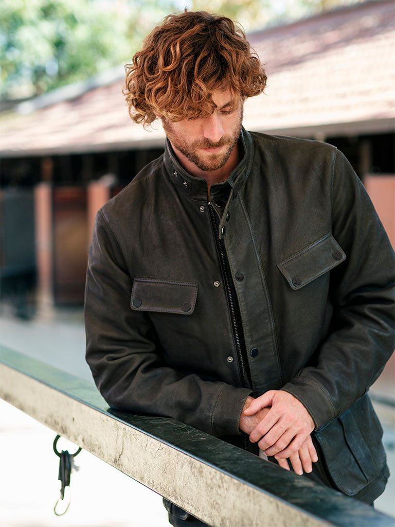 Chaqueta Borbu Verde en cuero premium — BOR Boutique