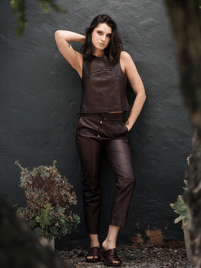 Pantalon Baggy Copia en cuero premium — BOR Boutique