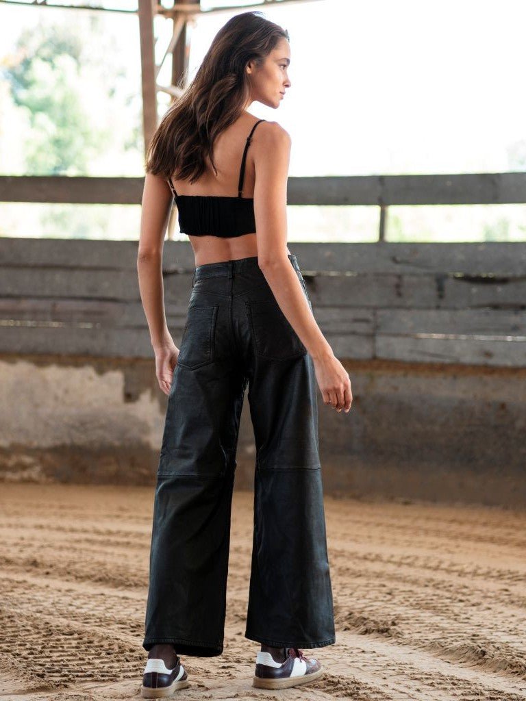 Pantalon Cuero Wideleg - Bor spa