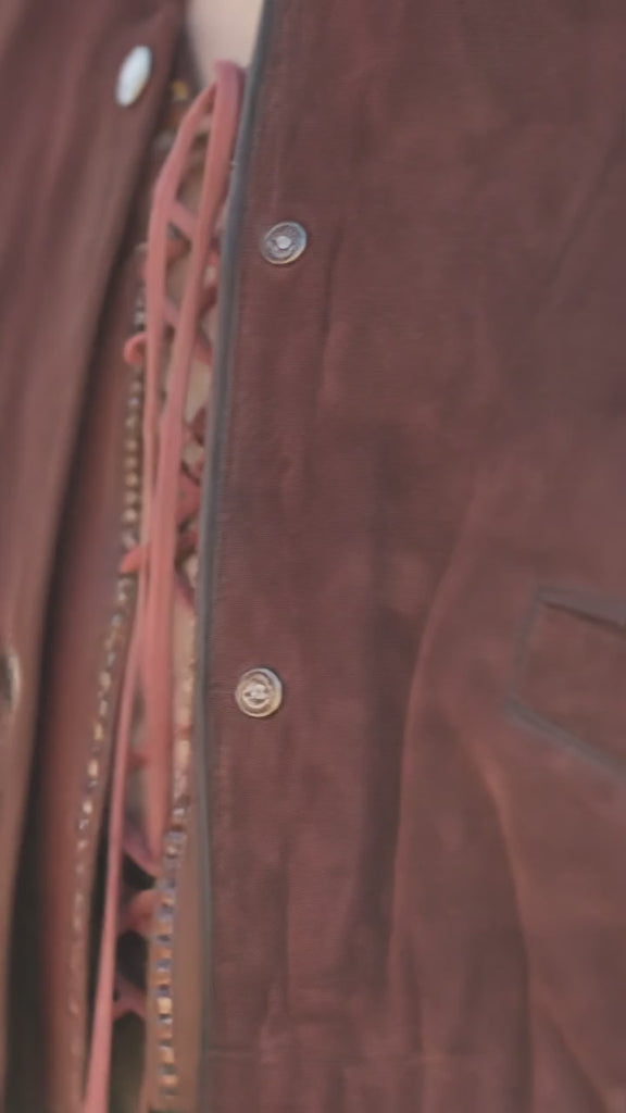 Video Chaqueta Magic Biker Gamuza Burdeo