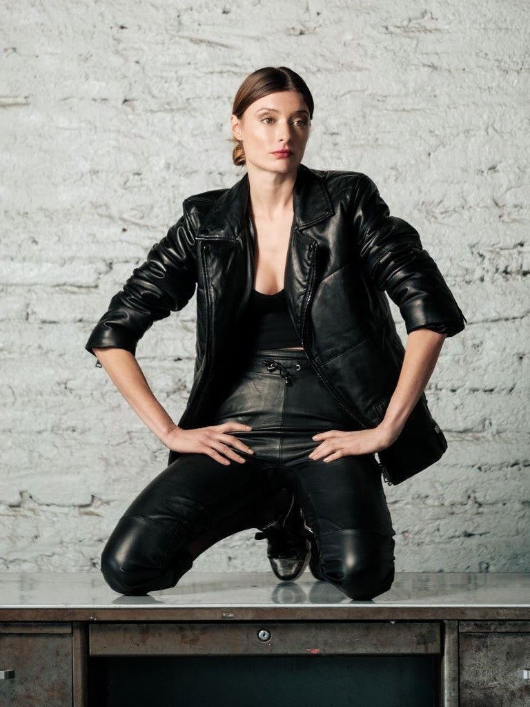 Puffa Biker Cuero Negra - Bor spa