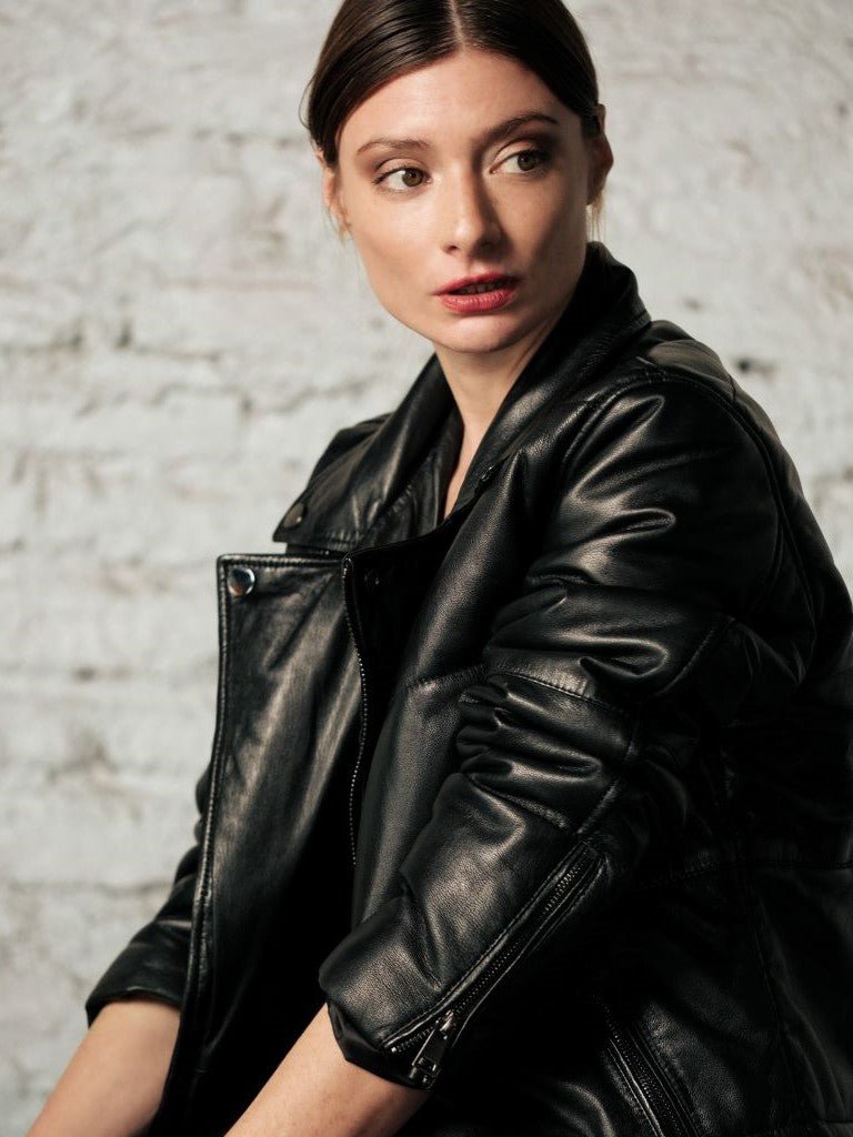 Puffa Biker Cuero Negra - Bor spa