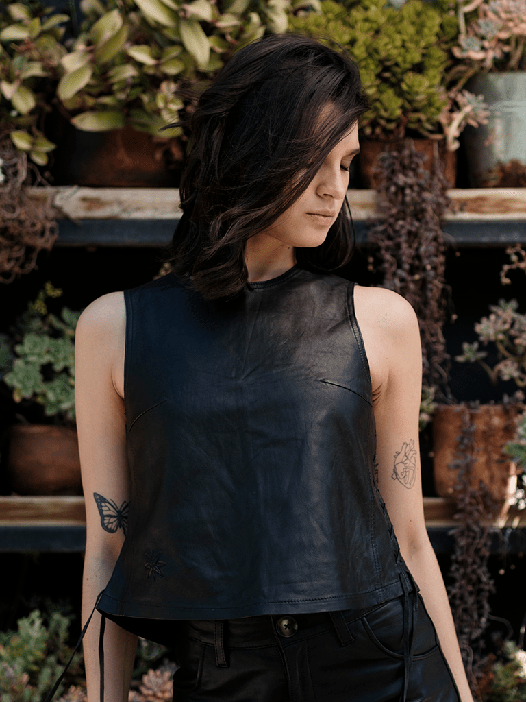Top Cuero Sabina Copia en cuero premium — BOR Boutique