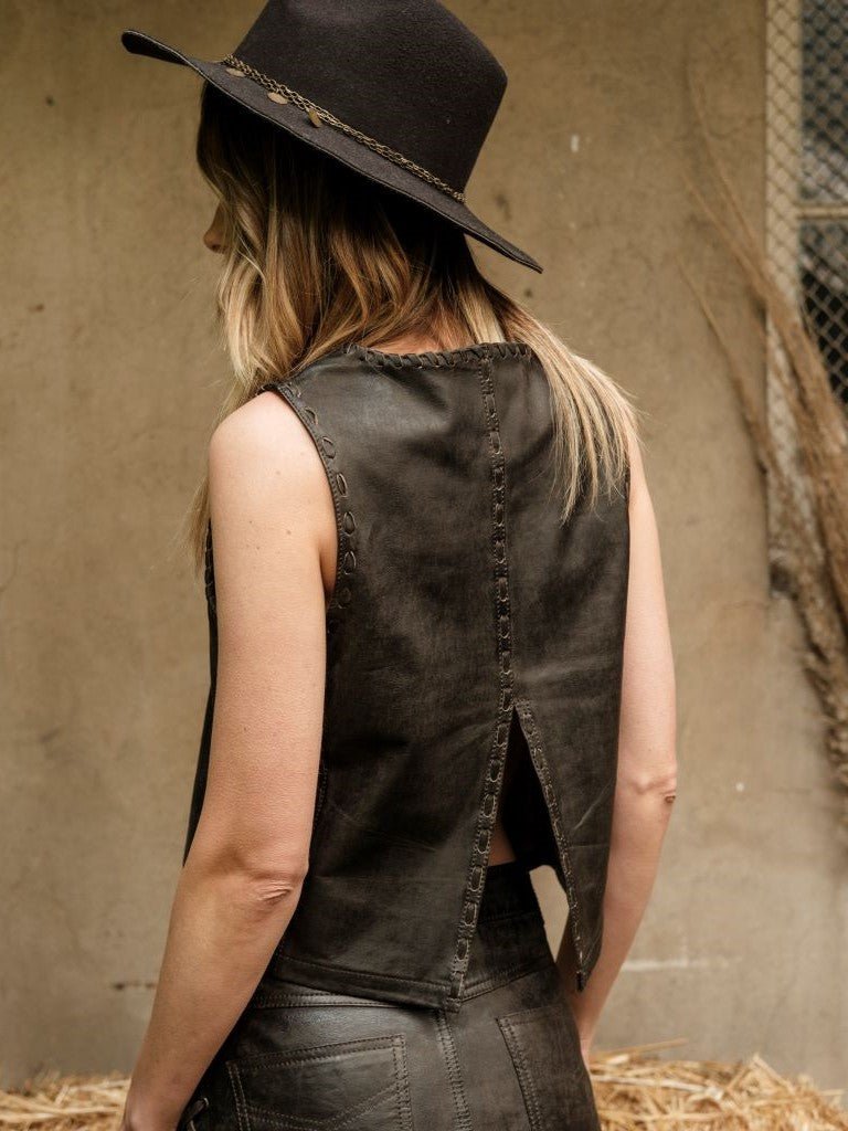 Top de Cuero Sabina Western - Bor spa
