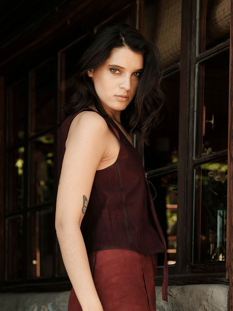 Top Gamuza Sand Burdeo - Bor spa