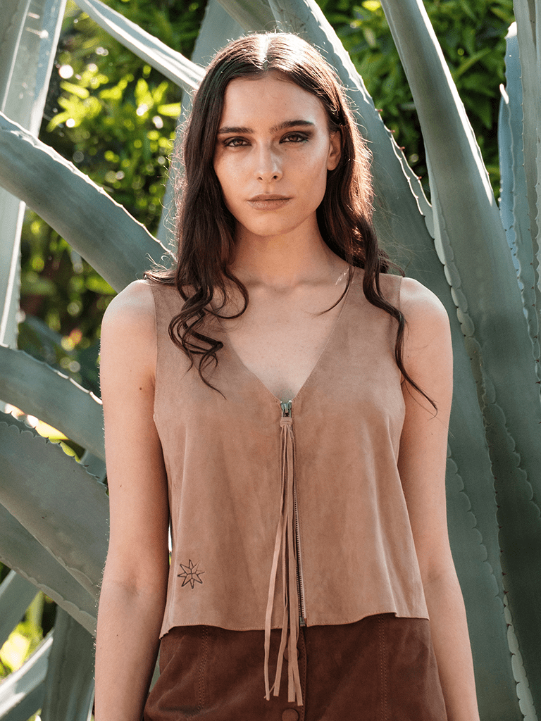 Top Cuero Sabina Sedona Burdeo Copia en cuero premium — BOR Boutique