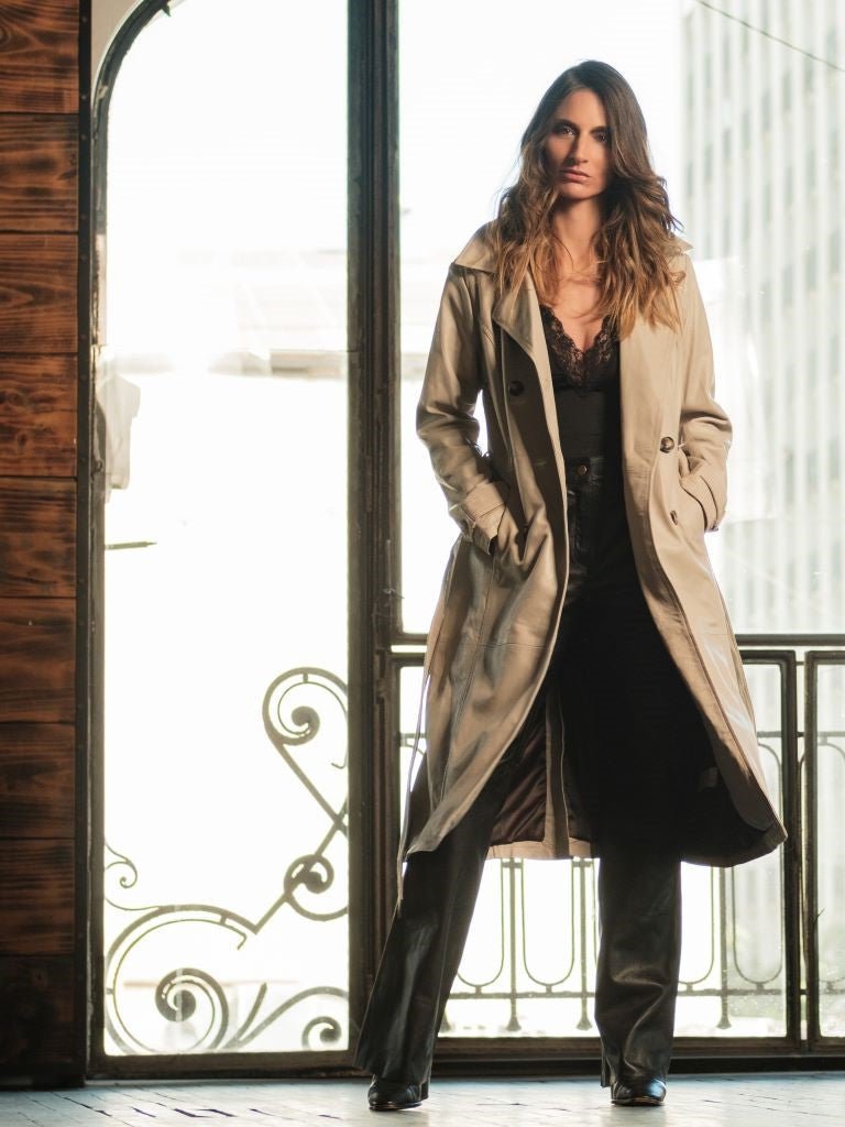 Trench Cuero Beige - Bor spa