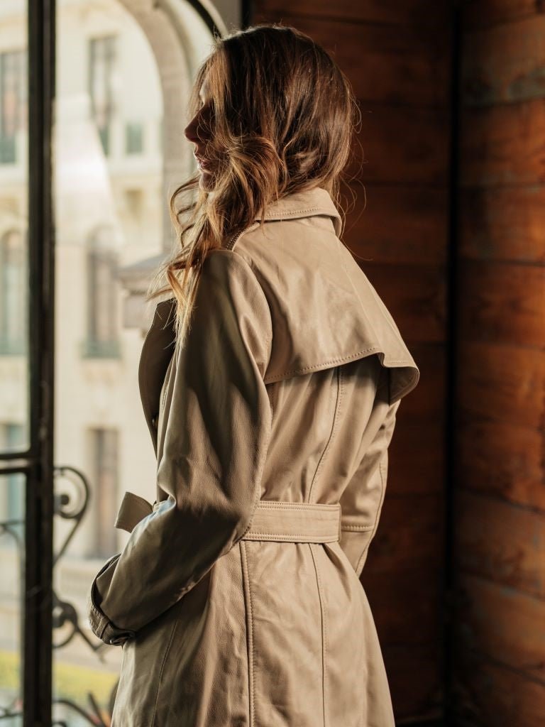 Trench Cuero Beige - Bor spa