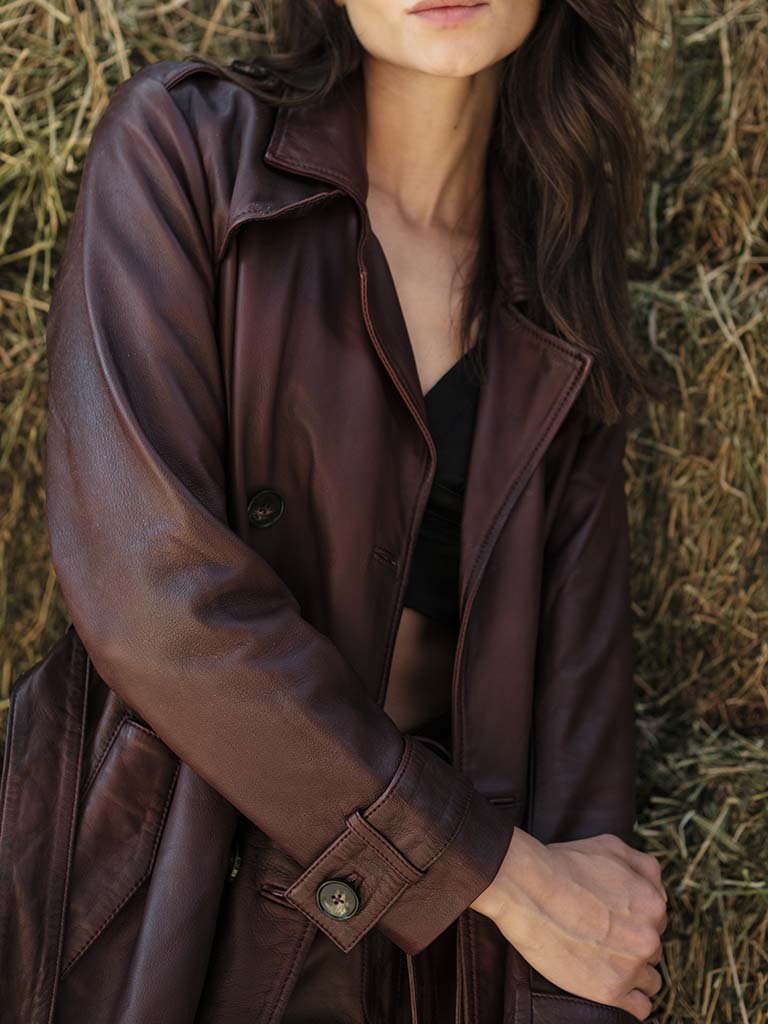 Trench cuero Burdeo - Bor spa