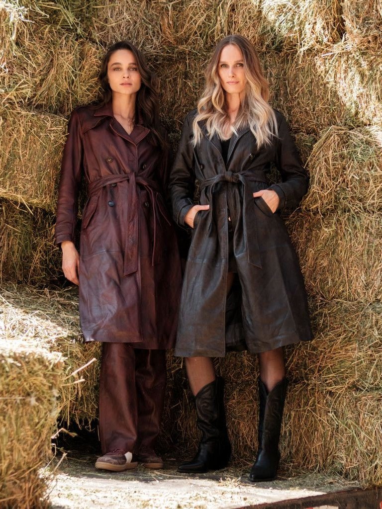 Trench cuero Burdeo - Bor spa