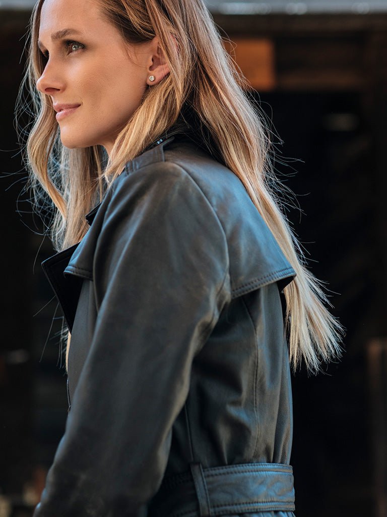 Trench cuero negro - Bor spa